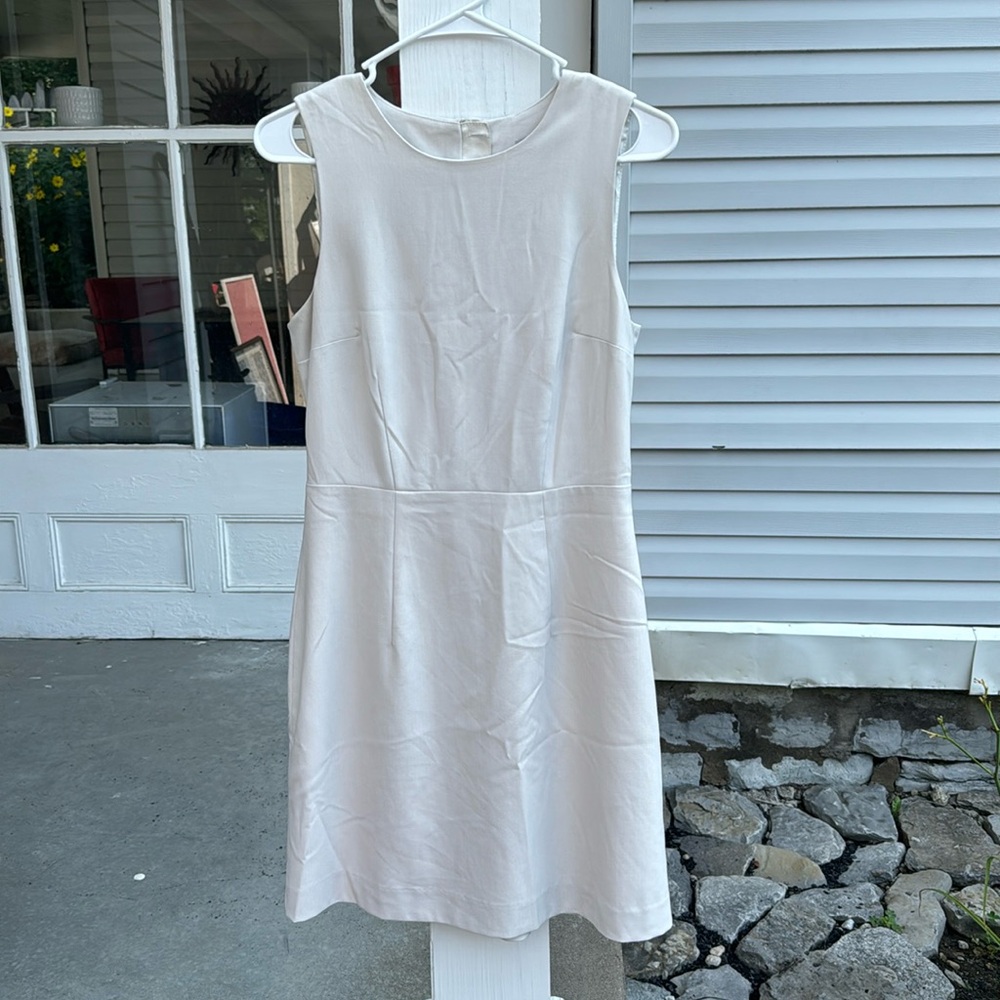 H&M lined sheath dress nude bone structured shaping
